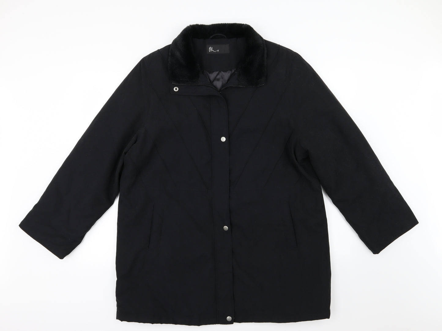 BHS Womens Black   Overcoat Coat Size 18