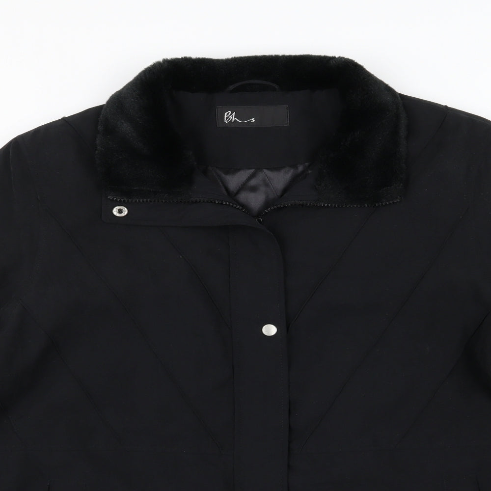 BHS Womens Black   Overcoat Coat Size 18