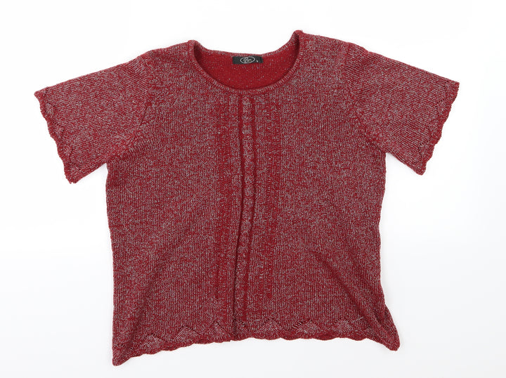 Bonmarché Womens Red Knit Pullover Jumper Size S