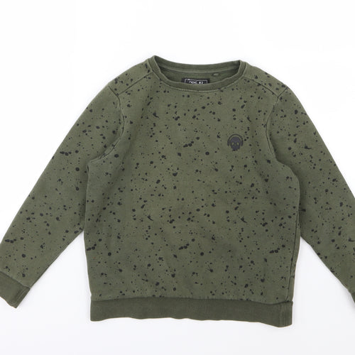 NEXT Boys Green Polka Dot Jersey Pullover Sweatshirt Size 8 Years