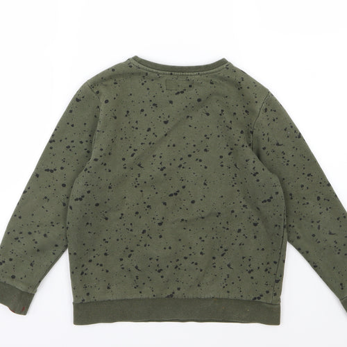 NEXT Boys Green Polka Dot Jersey Pullover Sweatshirt Size 8 Years