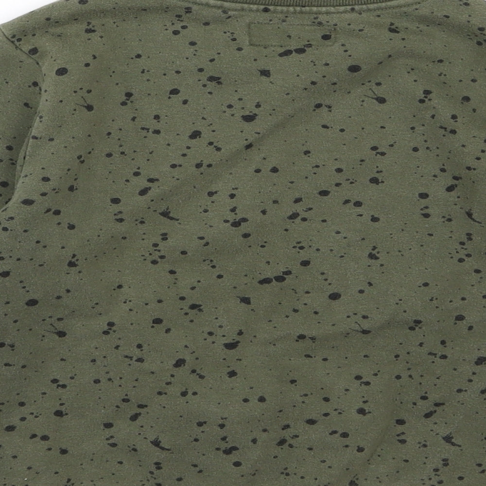 NEXT Boys Green Polka Dot Jersey Pullover Sweatshirt Size 8 Years