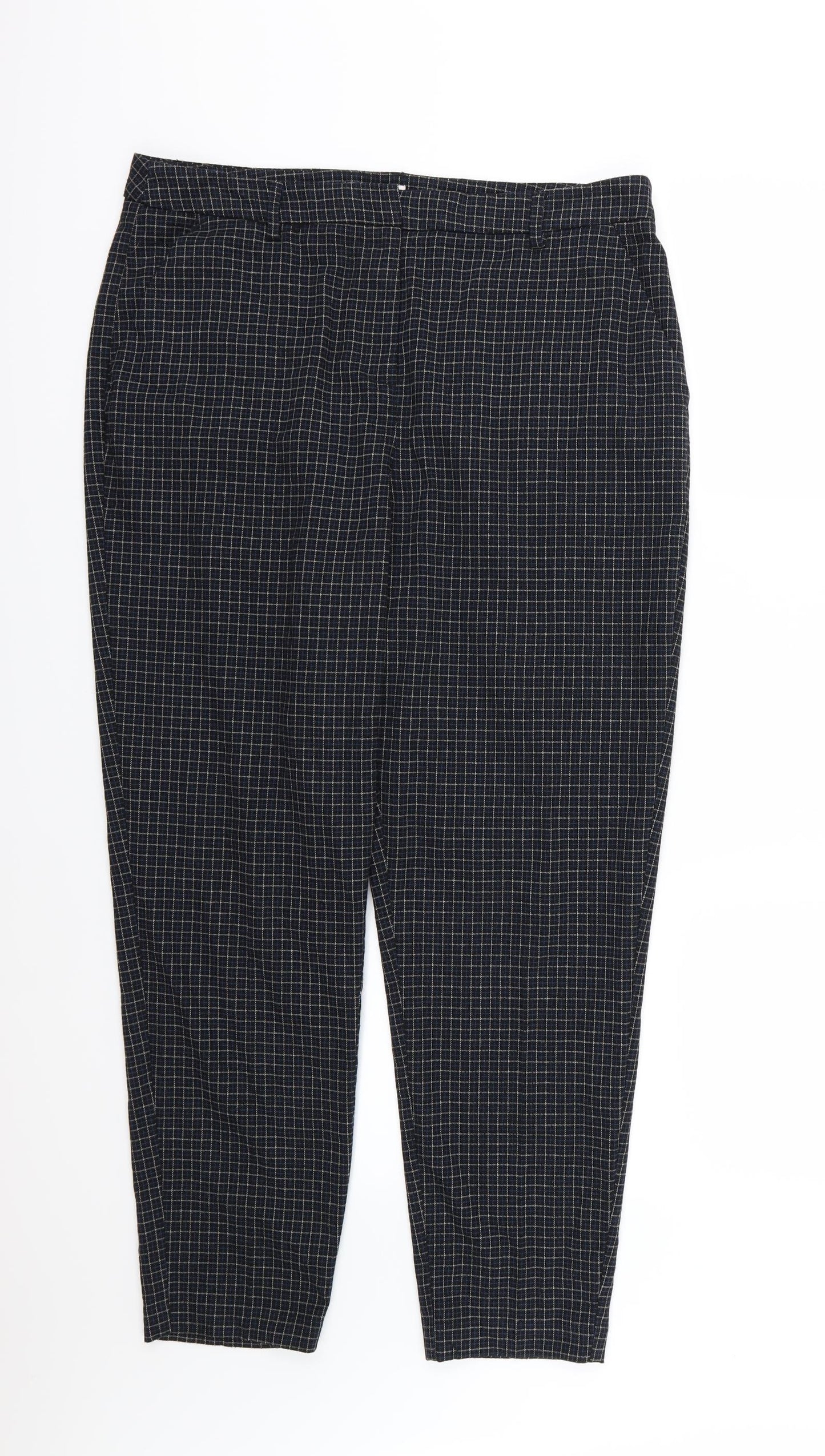 TU Womens Black Striped  Trousers  Size 16 L28 in