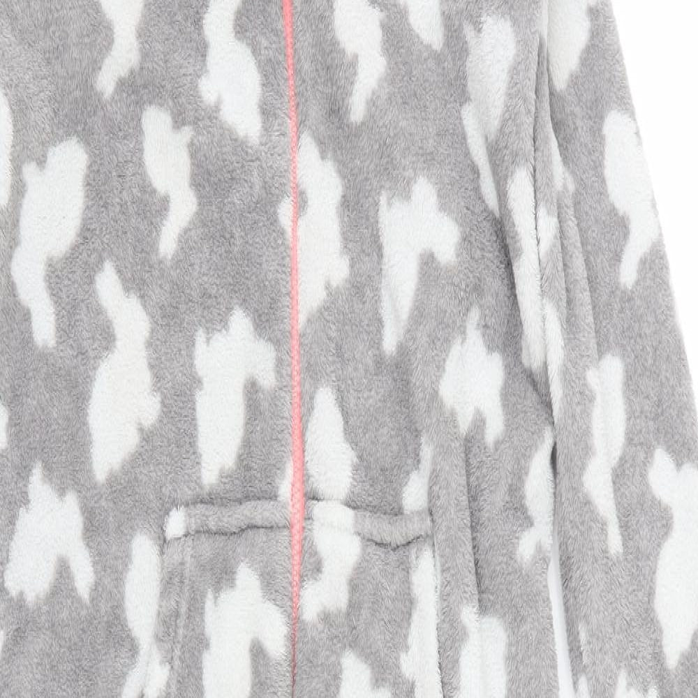 Primark Womens Grey  Fleece  One Piece Size S  - Rabbit print