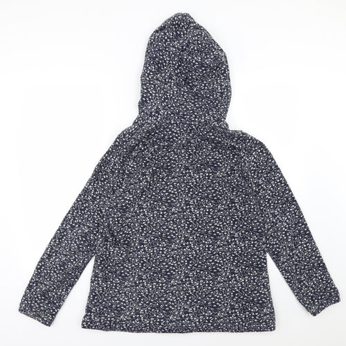 George Womens Blue Floral Jersey Pullover Hoodie Size 16