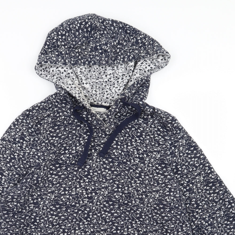 George Womens Blue Floral Jersey Pullover Hoodie Size 16