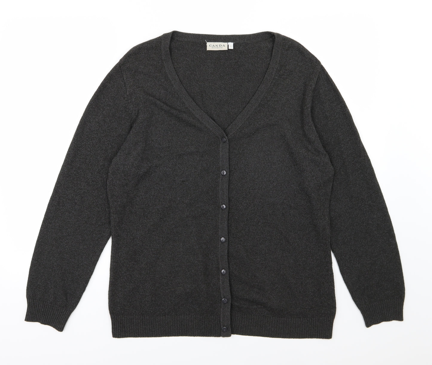 C&A Womens Grey  Knit Cardigan Jumper Size L