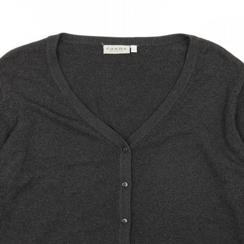 C&A Womens Grey  Knit Cardigan Jumper Size L