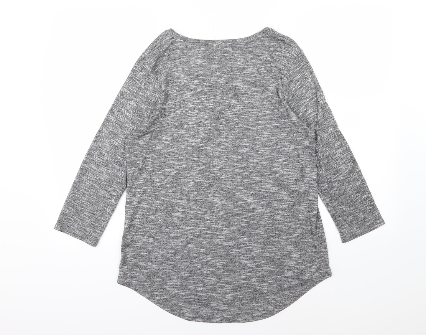 Papaya Womens Grey  Knit Basic T-Shirt Size 14