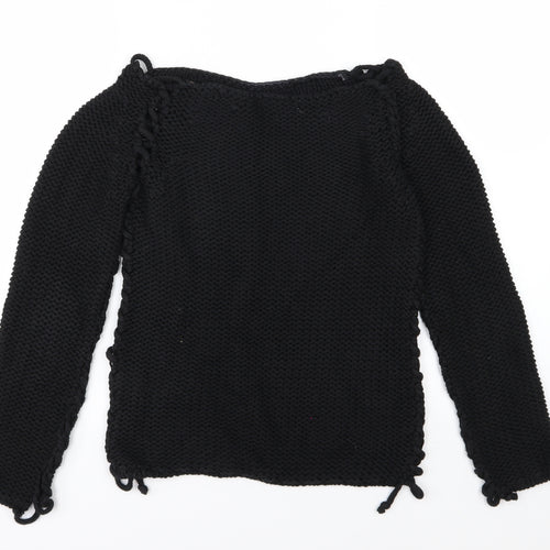 Zara Womens Black  Knit Pullover Jumper Size M