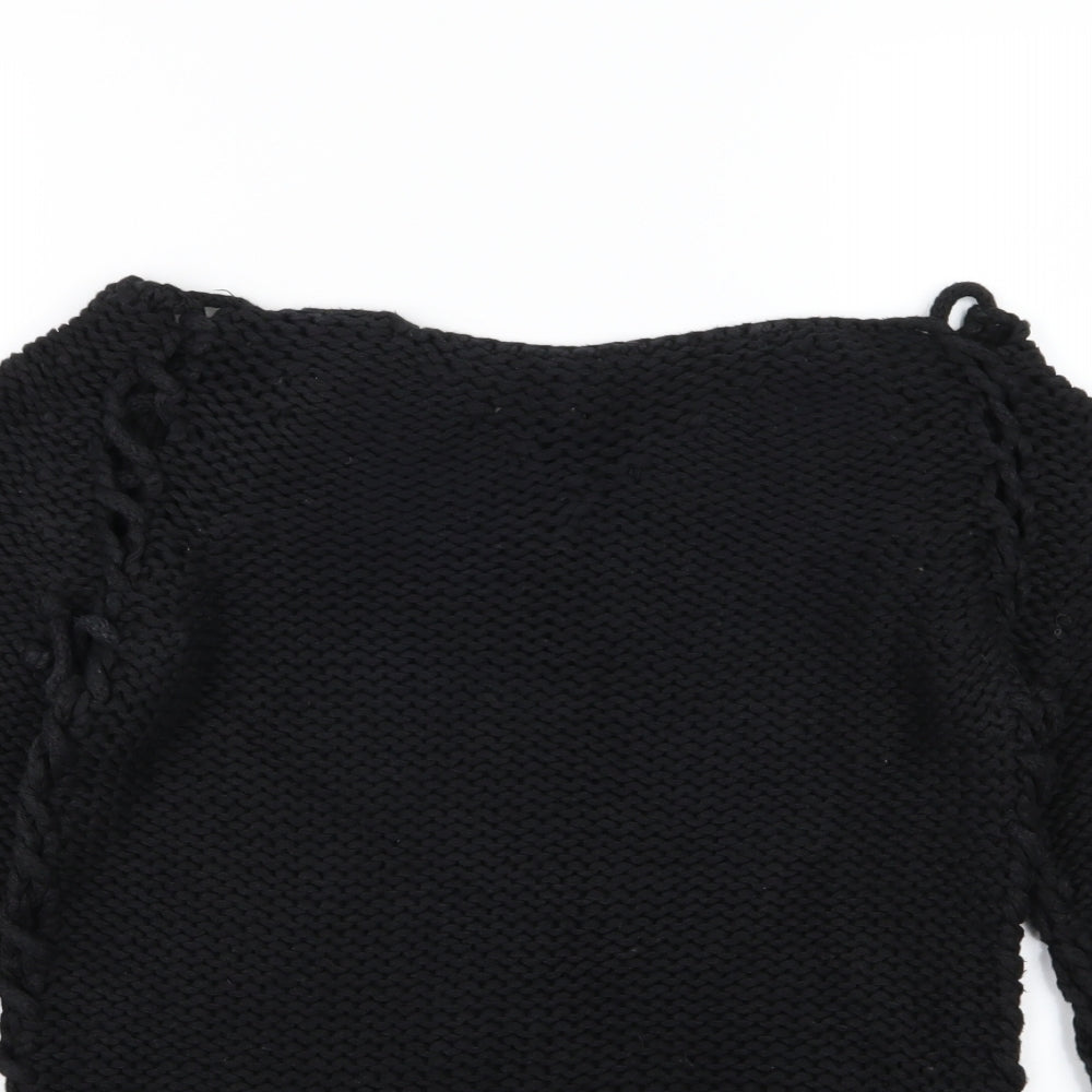 Zara Womens Black  Knit Pullover Jumper Size M