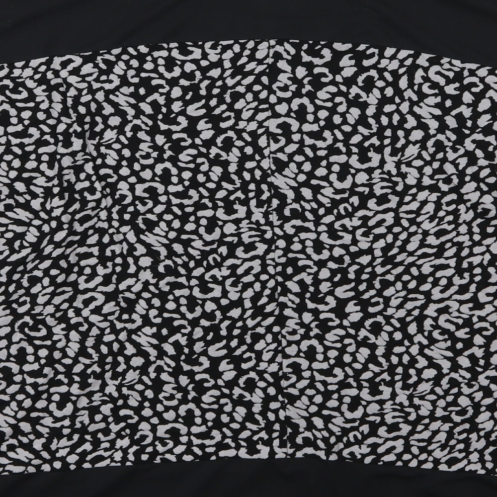 Marina Kaneva Womens Black Animal Print Chiffon Basic Blouse Size 20