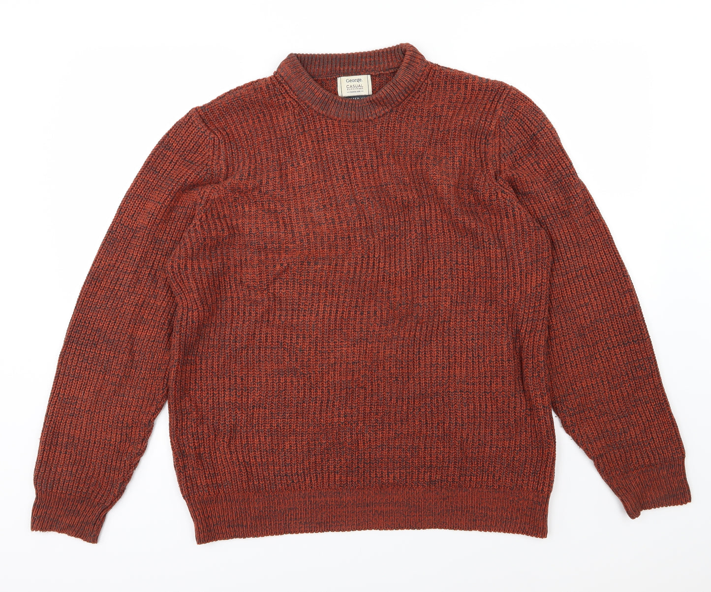 George Mens Brown  Knit Pullover Jumper Size M