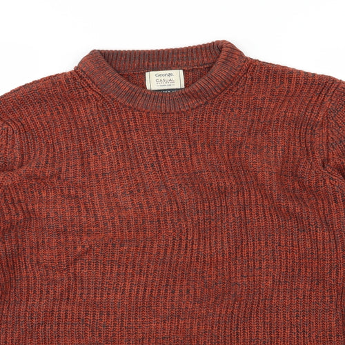 George Mens Brown  Knit Pullover Jumper Size M