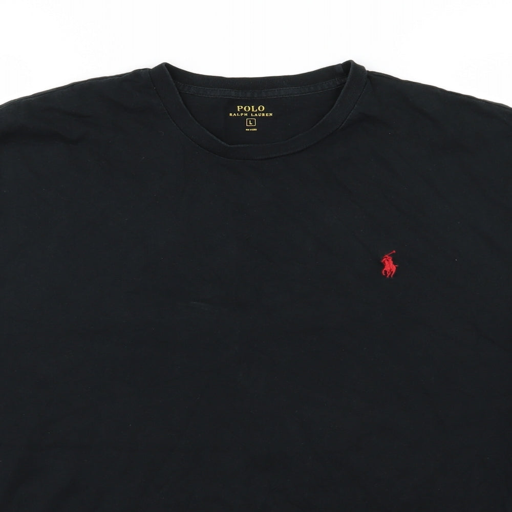 Polo Ralph Lauren Mens Black  Jersey  T-Shirt Size L