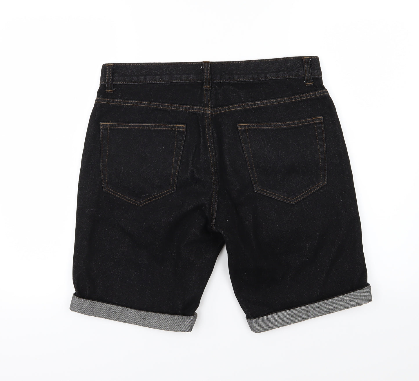 George Mens Black  Denim Chino Shorts Size 32