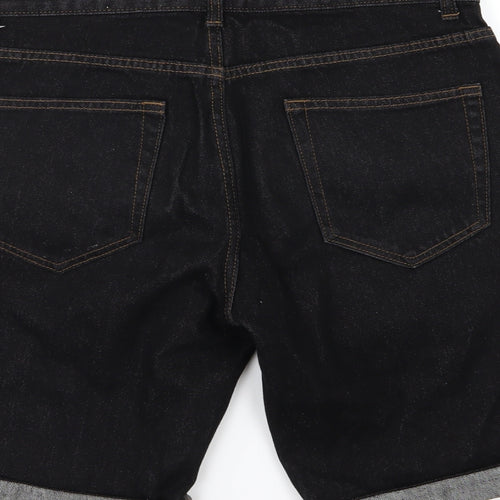 George Mens Black  Denim Chino Shorts Size 32