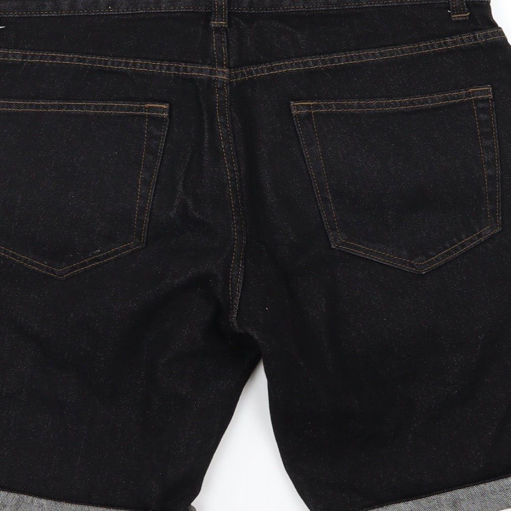 George Mens Black  Denim Chino Shorts Size 32