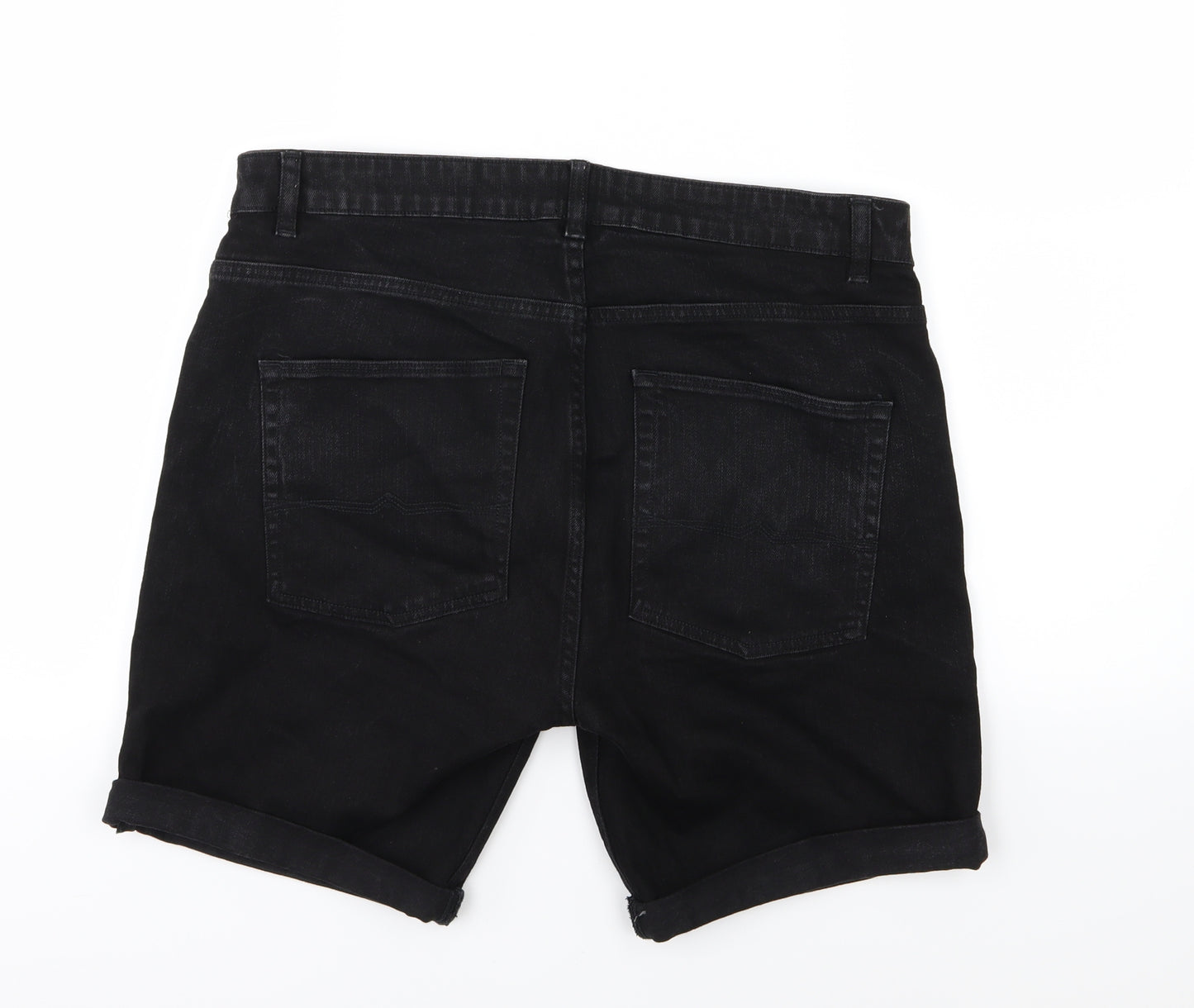 ASOS Mens Black  Denim Chino Shorts Size 34