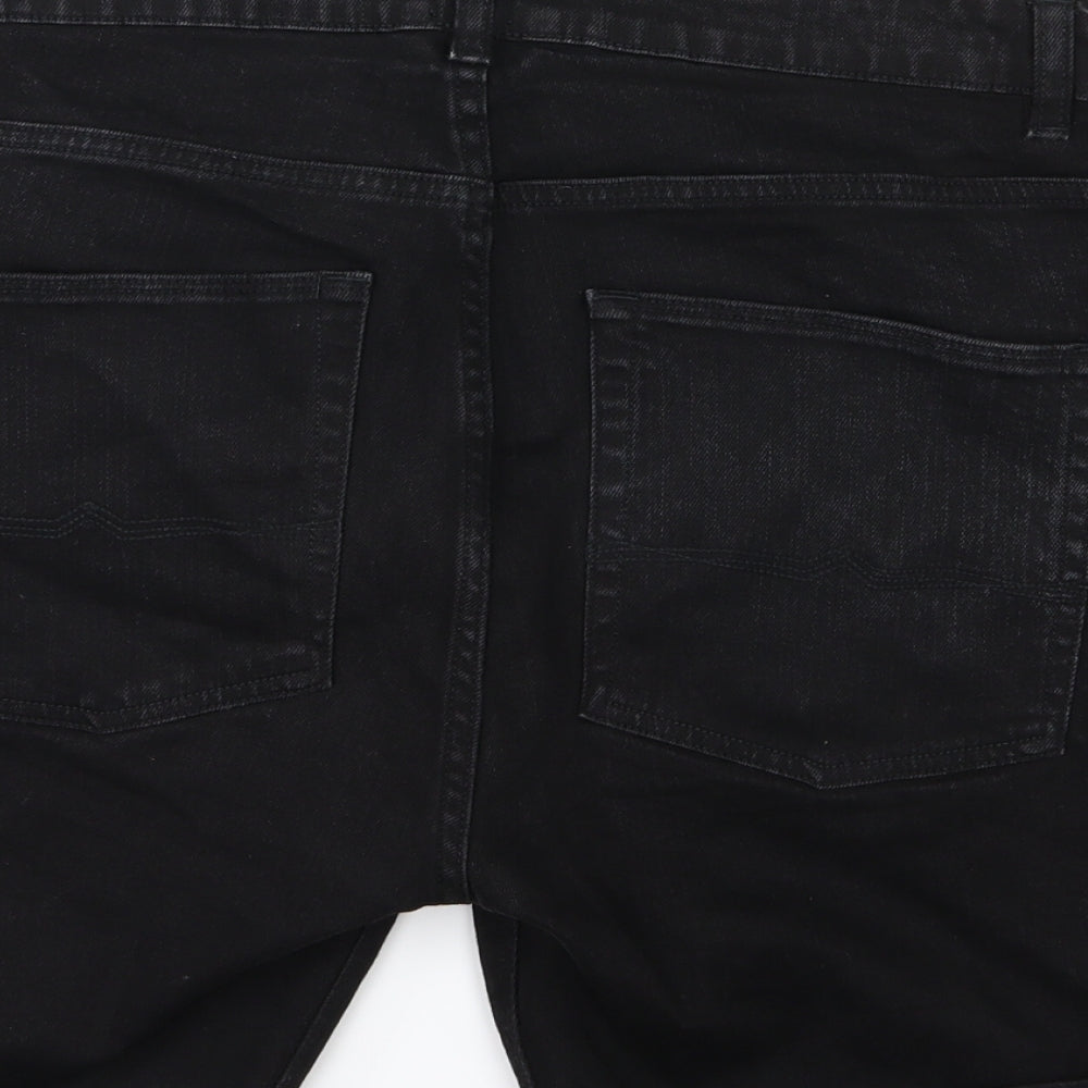 ASOS Mens Black  Denim Chino Shorts Size 34
