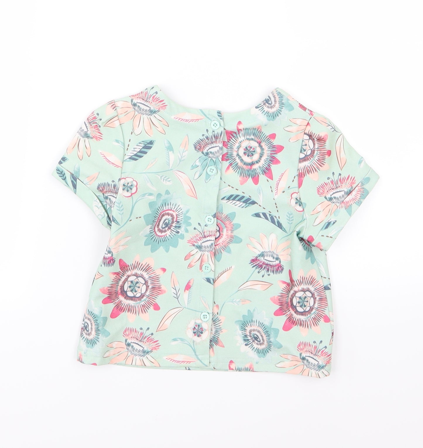 Matalan Girls Green Floral  Basic T-Shirt Size 5 Years