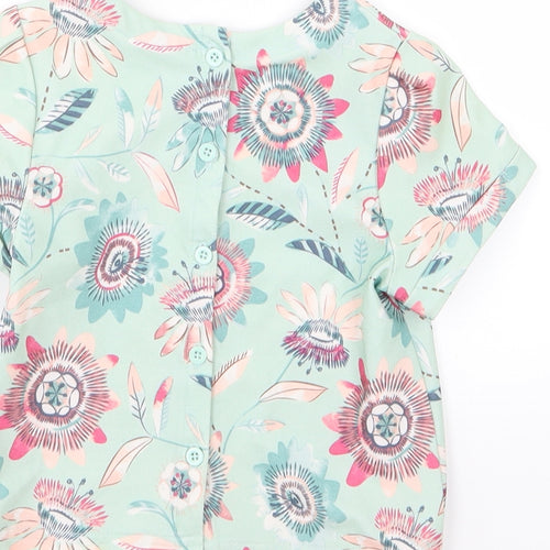 Matalan Girls Green Floral  Basic T-Shirt Size 5 Years