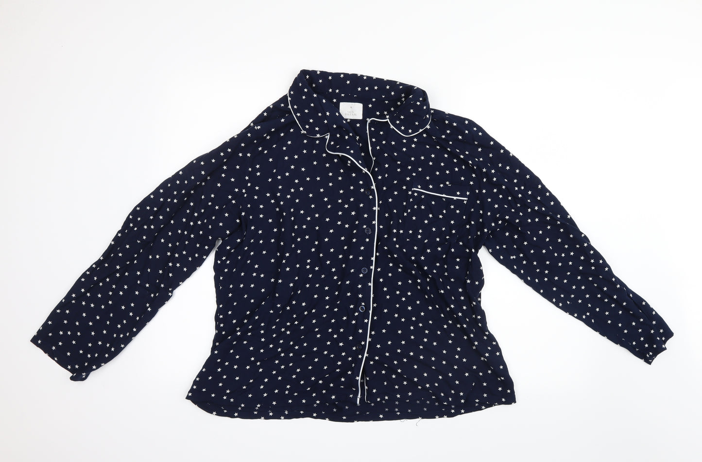Preworn Womens Blue Geometric  Top Pyjama Top Size 16  - Stars