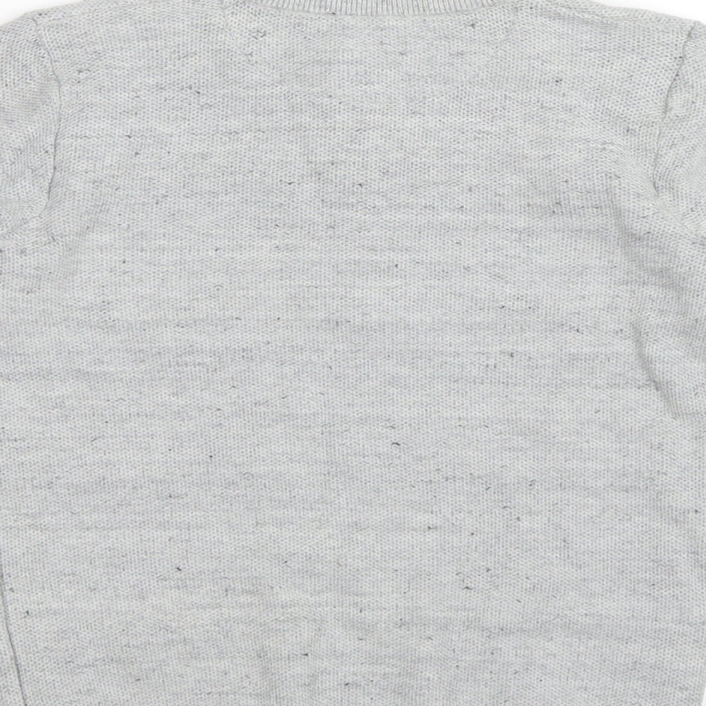 NEXT Boys Grey Geometric Knit Pullover Jumper Size 8 Years