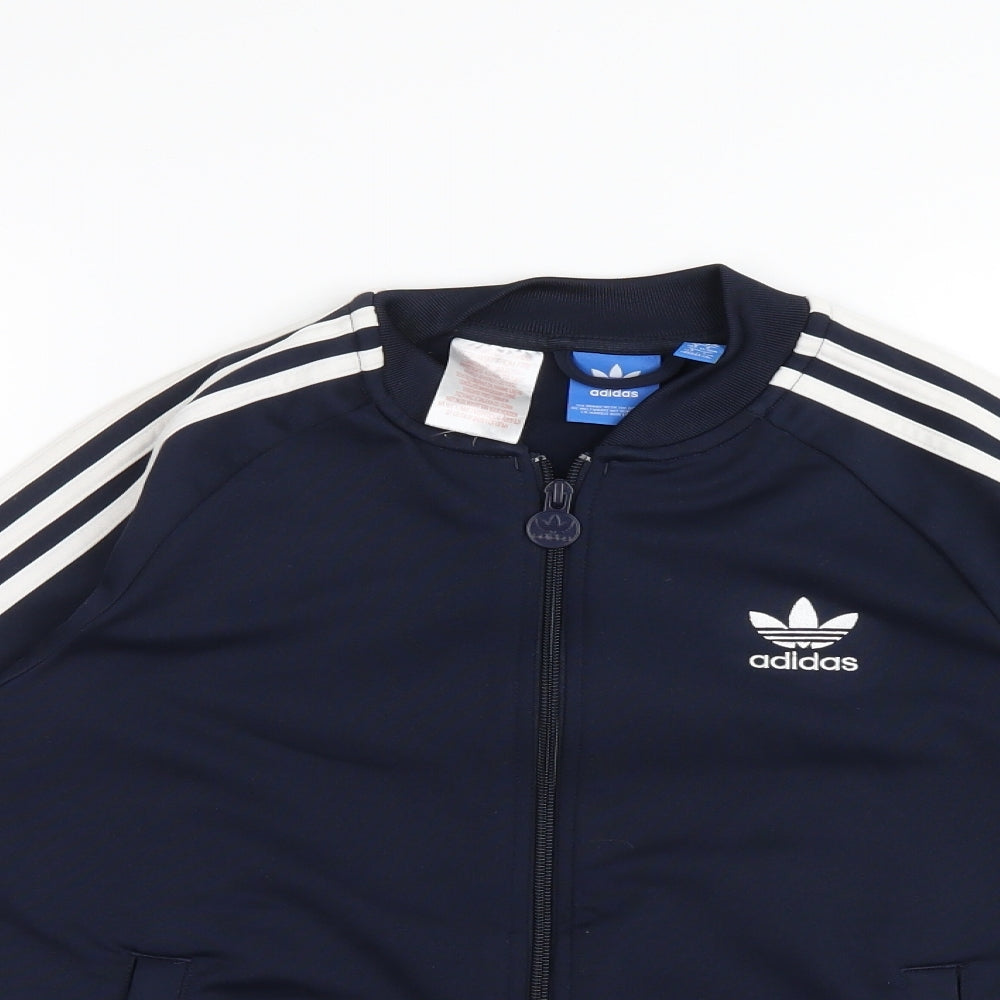 adidas Boys Blue Striped  Jacket  Size 11-12 Years
