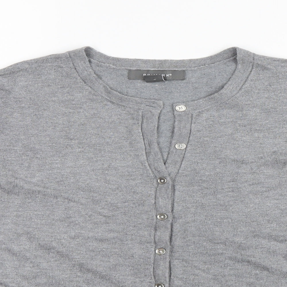Primark Womens Grey  Knit Cardigan Jumper Size S