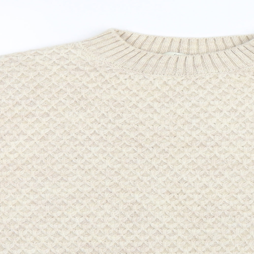 George Womens Ivory Geometric Knit Pullover Jumper Size M