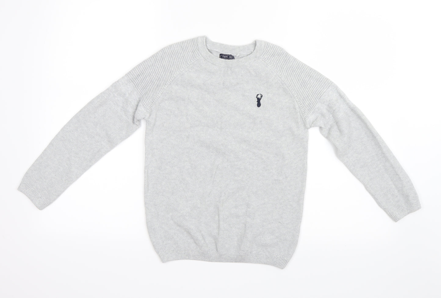NEXT Boys Grey  Knit Pullover Jumper Size 8 Years