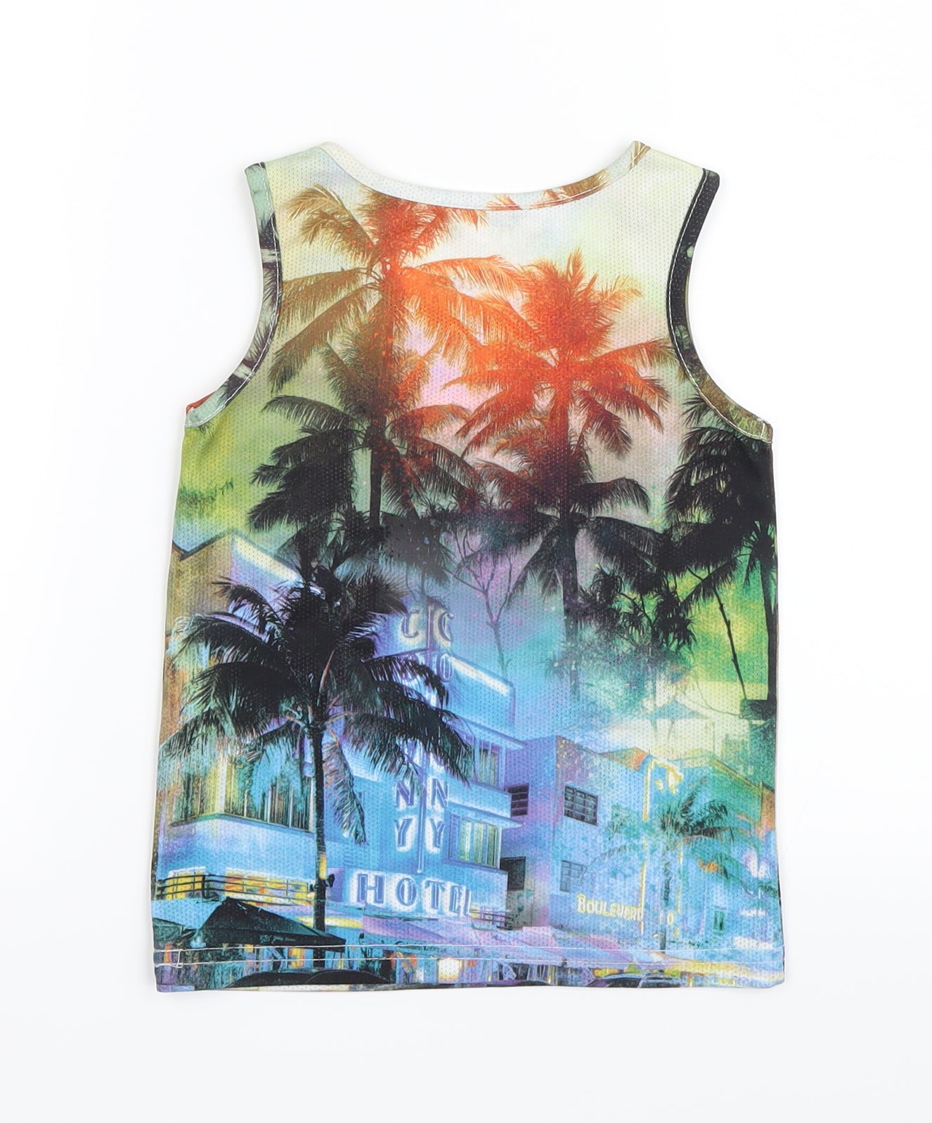 Primark Boys Green Geometric  Basic Tank Size 3-4 Years