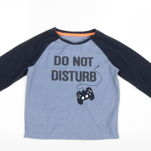 Preworn Boys Blue Geometric   Pyjama Top Size 9 Years