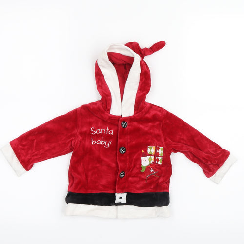 mamas & papas Baby Red Geometric  Jacket Coat Size 9-12 Months
