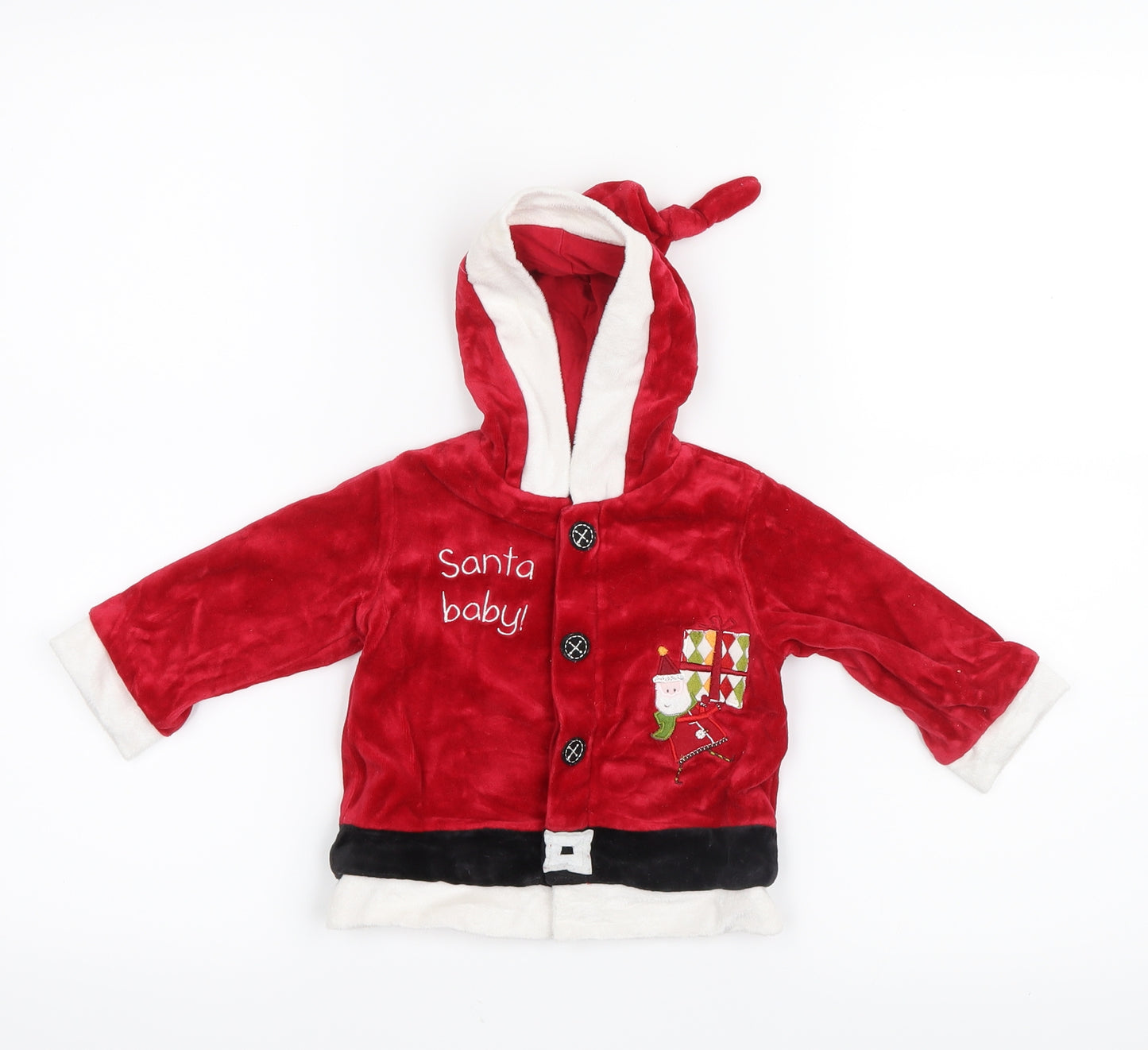 mamas & papas Baby Red Geometric  Jacket Coat Size 9-12 Months