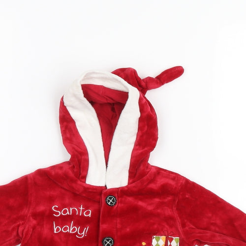 mamas & papas Baby Red Geometric  Jacket Coat Size 9-12 Months