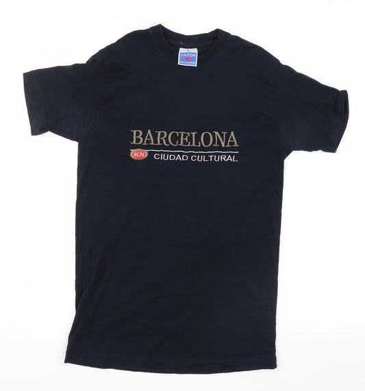 Front view of Safon men’s blue t-shirt, size S
