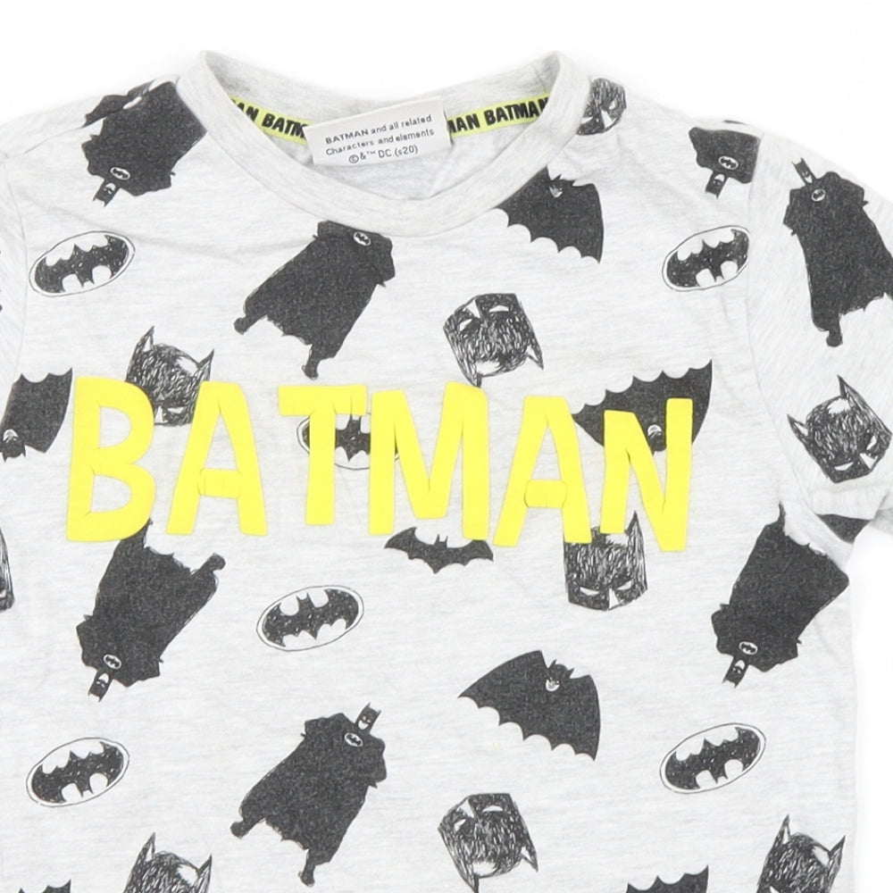 Batman Boys Grey Geometric  Basic T-Shirt Size 5-6 Years  - Batman