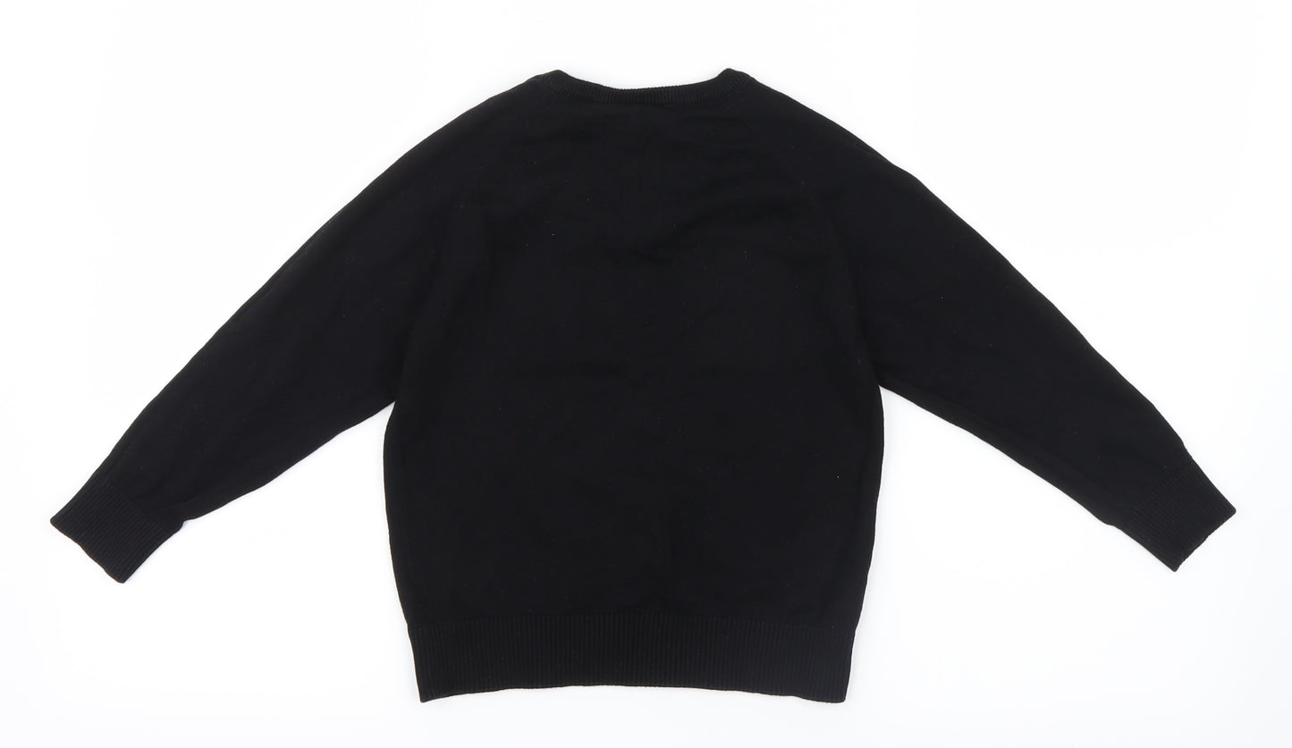 NEXT Boys Black  Knit Pullover Jumper Size 5-6 Years  - School