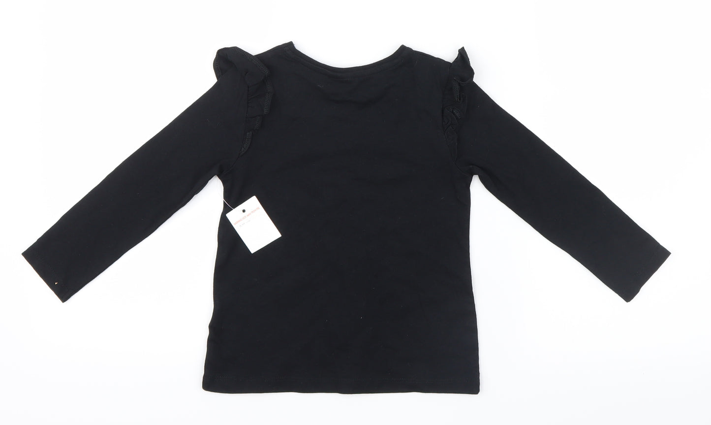 Peppa Pig Girls Black   Basic T-Shirt Size 2-3 Years  - Halloween