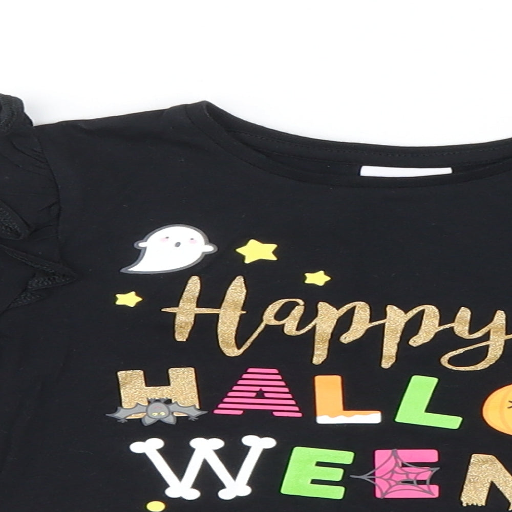 Peppa Pig Girls Black   Basic T-Shirt Size 2-3 Years  - Halloween