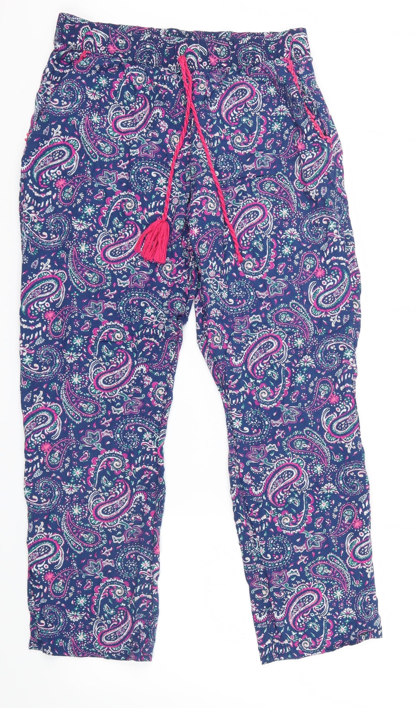 Love to Lounge Womens Blue Paisley  Top Pyjama Pants Size 10