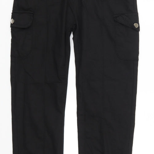 Portobello Womens Black   Cargo Trousers Size 12 L26 in