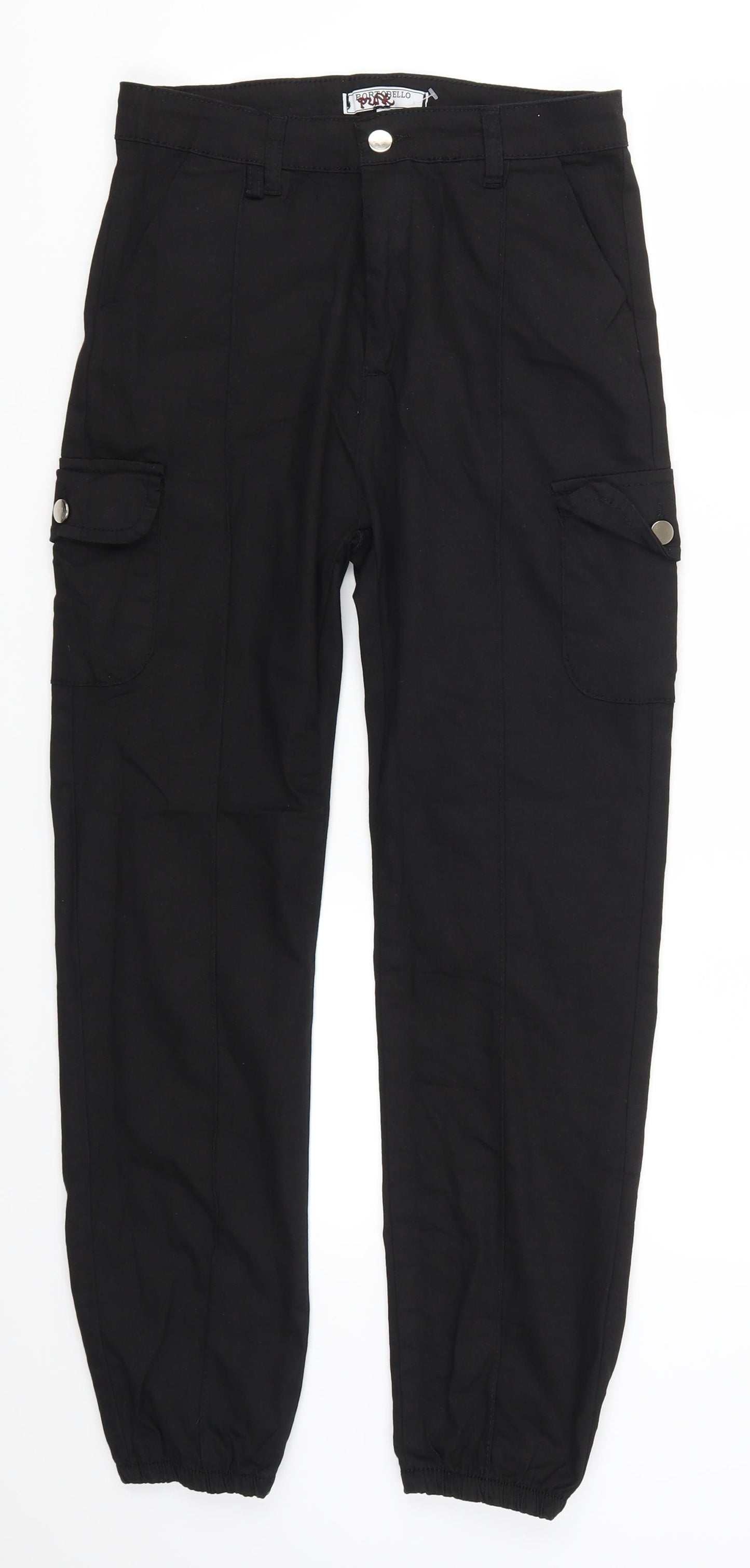 Portobello Womens Black   Cargo Trousers Size 12 L26 in