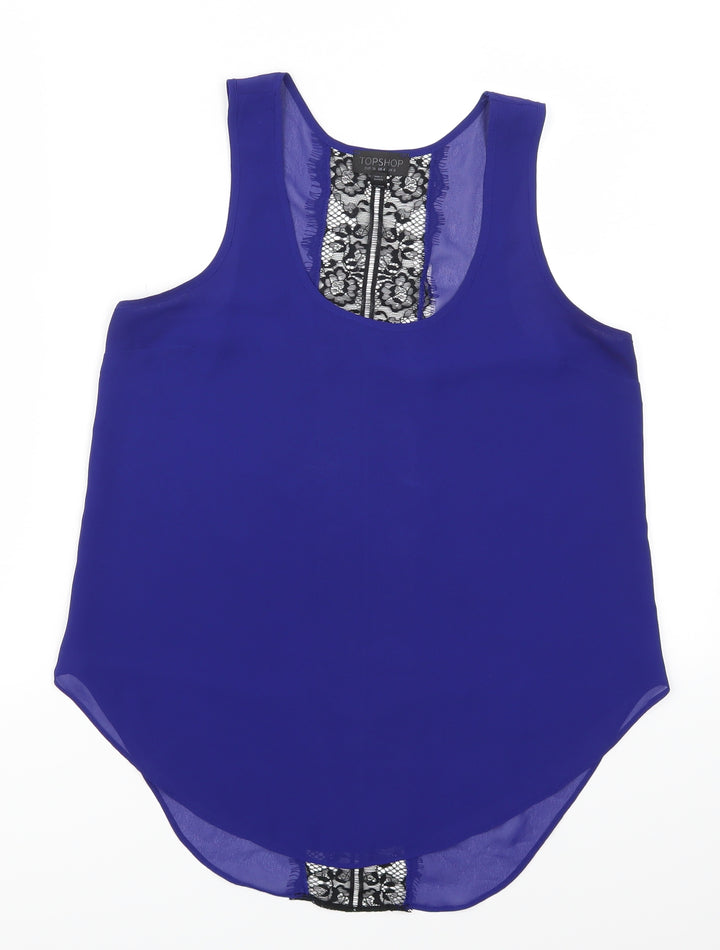 Topshop Womens Blue Lace Basic Tank Size 8