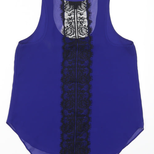 Topshop Womens Blue  Lace Basic Tank Size 8