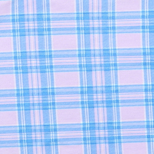 Boohoo Womens Purple Check  Cropped T-Shirt Size 14