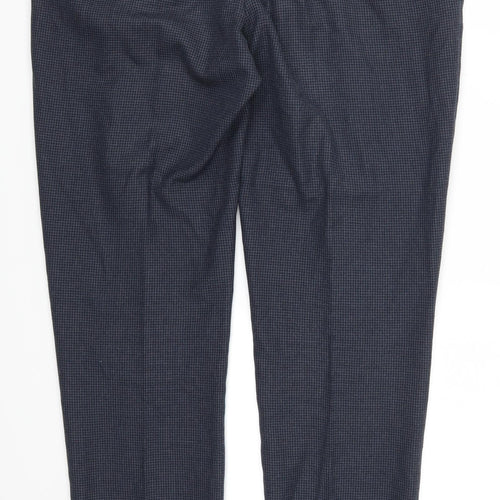 NEXT Mens Blue Houndstooth  Trousers  Size 36 L33 in