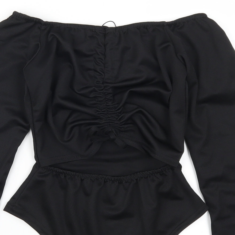 Pretty Little Thing Womens Black   Bodysuit One-Piece Size 12